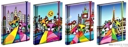 Notatnik ekskluzywny NARCISSUS 80k. City Cats 12x17 4 wzory