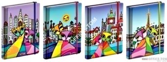 Notatnik ekskluzywny NARCISSUS 80k. City Cats 12x17 4 wzory