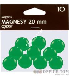 Magnesy średnica 20 mm zielony 10 szt. Grand