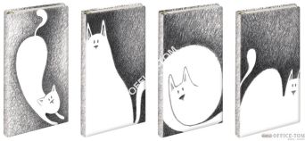 Notatnik ekskluzywny NARCISSUS 80k. White Cats 9x14 4 wzory