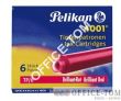 Naboje PELIKAN krótkie TP/6  czerwone - 2