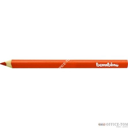 Kredki BAMBINO w oprawie drewnianej Trójkątne kolor pomarańczowy 12 szt 3622