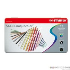 Kredki akwarelowe STABILO aquacolor, 12 szt. w pud. metalowym