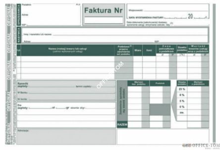 Faktura VAT MICHALCZYK I PROKOP 2/3 A5 80 kartek