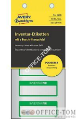 Etykiety inwentaryzacyjne poliestrowe 50x20; 50szt. zielone 6908 Avery Zweckform