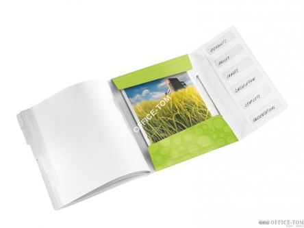 Teczka segregująca Leitz WOW, 6 przekładek 200k A4 Metaliczna zielona