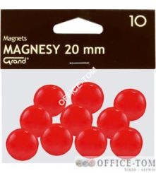 Magnesy średnica 20 mm czerwony 10 szt. Grand