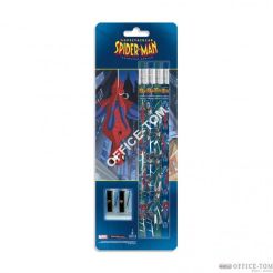 Ołówki grafitowe z gumką z nadrukiem 4 szt.+ temperówka(blister) SPIDER-MAN MARVEL ST.MAJEWSKI