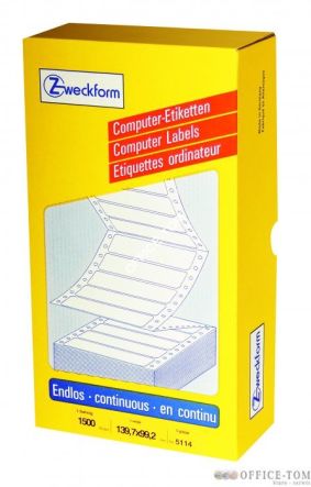 Etykiety AVERY ZWECKFORM uniwersalne do drukarek igłowych 139,7 x 99,2 mm, 1500 szt./op., białe