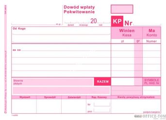 KP Dowód Wpłaty MICHALCZYK I PROKOP A6 80 kartek