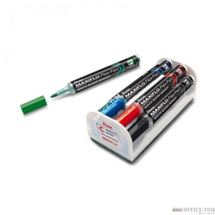 Zestaw markerów suchościeralnych z elastyczną końcówką Pentel