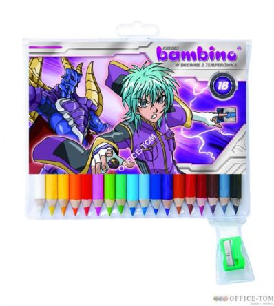 Kredki BAMBINO w opr.drew. 18 kol. + temperówka BAKUGAN St.Majewski