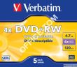 Płyta VERBATIM DVD+RW  jewel case  4.7GB  4x Matt Silver - 2