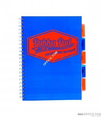 Project Book Neon A4 kratka Niebieski PUKKA
