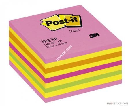 Bloczki samoprzylepne 3M POST-IT® 2028-NP 76x76 Różowy 450k