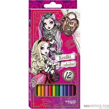 Kredki trójkątne 12 kol. dł. 18 cm w pud.kart. EVER AFTER HIGH St.Majewski