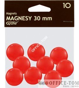 Magnesy średnica 30 mm czerwony 10 szt. Grand