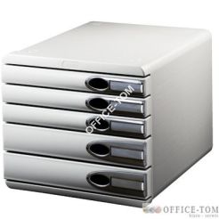 Pojemnik LEITZ Allura, 5 szuflad, szary/przezroczysty grafitowy