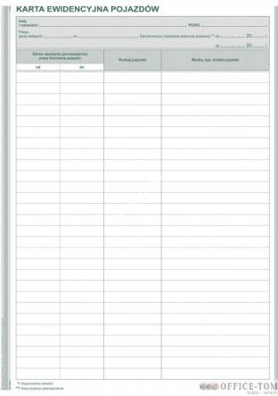 Karta ewidencyjna pojazdów MICHALCZYK I PROKOP A4 40 kartek
