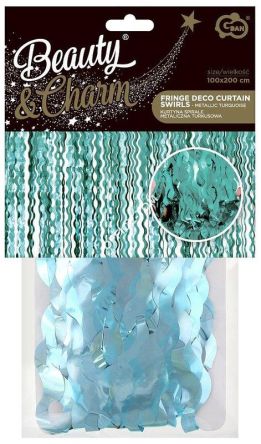 Kurtyna Spirale, metaliczna turkusowa 100x200 cm, GoDan