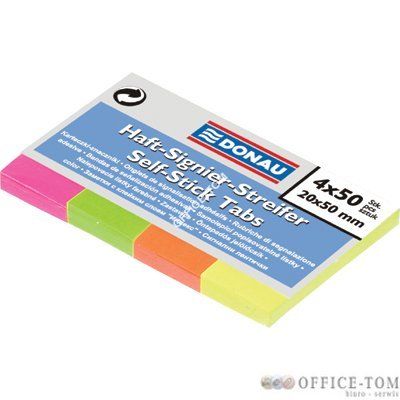 Zakladki samoprzylepne Donau 50x20/50 4-kol. neon