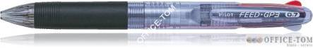 Długopis olejowy PILOT FEED GP3 biało przezroczysta obudowa 3 kolory wkładu