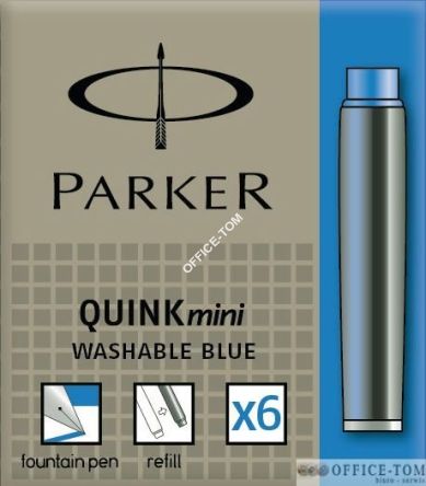 Naboje PARKER atramnetowe Mini (6 Szt.) Niebieski Zmywalny