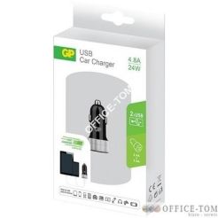 Ładowarka samochodowa USB (2 x 2.4A), czarna GPACECC41000 GP Batteries