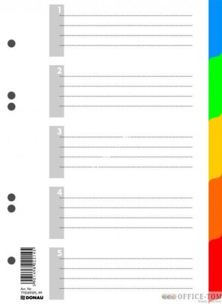 Przekładka Donau PP A5 KOLOR 5 KARTEK