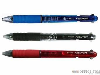 Długopis olejowy PILOT FEED 1+1 czarny w komplecie z ołówkiem 0,5mm
