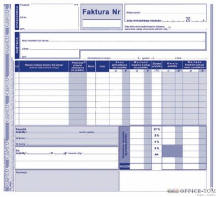 Faktura VAT MICHALCZYK I PROKOP 2/3 A4 80 kartek