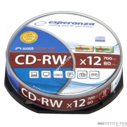 Płyty CD-RW ESPERANZA X12 - CAKE BOX 10