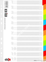 Przekładki karton z lamin. inexami DOX A4 KOLOROWE 12 kartek