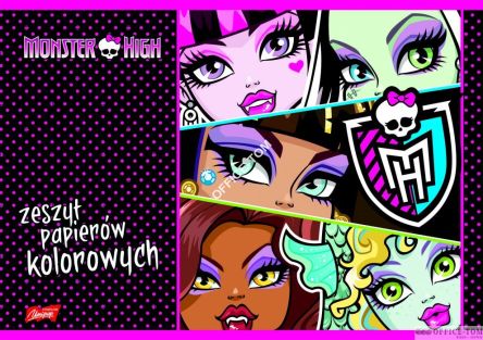 Zeszyt papierów kolorowych nabłyszczanych A4, 10k. MONSTER HIGH ST.MAJEWSKI