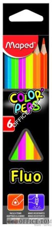Kredki trójkątne fluorescencyjne Colorpeps fluo 6 kolorów