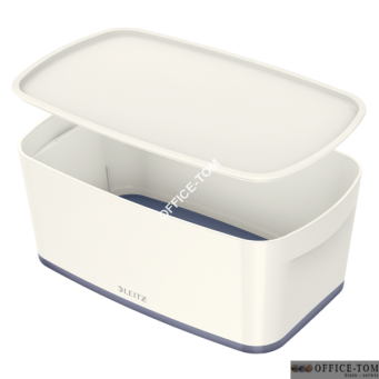 Pojemnik MyBOX mały z pokrywką biało-szary Leitz