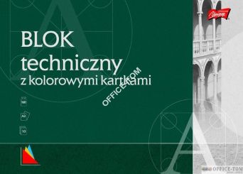 Blok techniczny z kolorowymi kartkami A3, 10k.