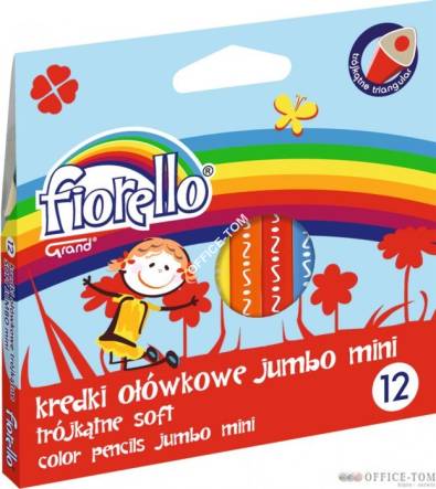 Kredki ołówkowe  FIORELLO SUPER SOFT 12 kol.ostrzone trójkątne MINI JUMBO 170-2297