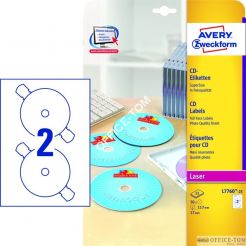 Etykiety AVERY ZWECKFORM na płyty CD A4, 25 ark./op., ?117 mm, błyszczące