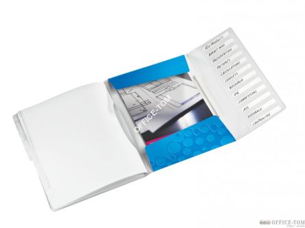 Teczka segregująca Leitz WOW, 12 przekładek 200k A4 Metaliczna niebieski