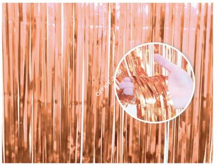 Kurtyna dekoracyjna B&C różowo-złota, 90x240 cm, GoDan