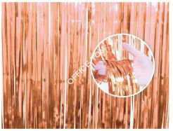 Kurtyna dekoracyjna B&C różowo-złota, 90x240 cm, GoDan