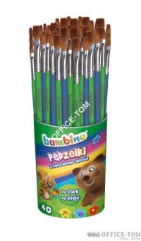 Pędzelki do farb i kleju BAMBINO  40 szt. - kubek St.Majewski