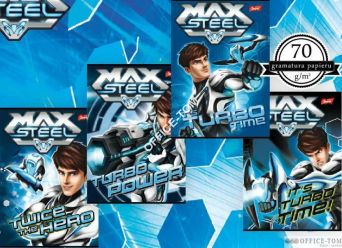 Zeszyt okładka laminowana A5, 16k., krata, MAX STEEL ST.MAJEWSKI
