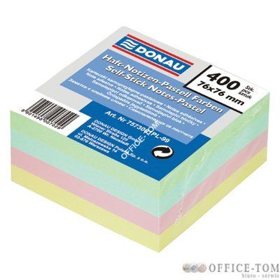 Bloczki samoprzylepne DONAU  76x76 Mix 400k
