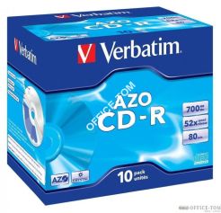 Płyta VERBATIM CD-R  jewel case  700MB  52x  Crystal  DataLife+ AZO
