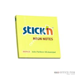 Notes Samoprzylepny 76mm x76mm Żółty Neonowy 21133 Stick\'n
