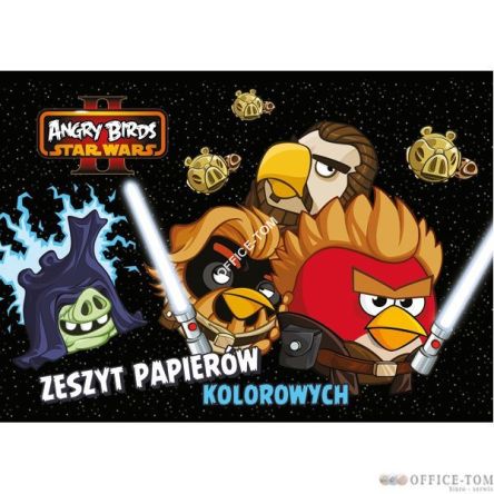 Zeszyt papierów kolorowych nabłyszczanych A4, 10k. ANGRY BIRDS & STAR WARS II  Unipap
