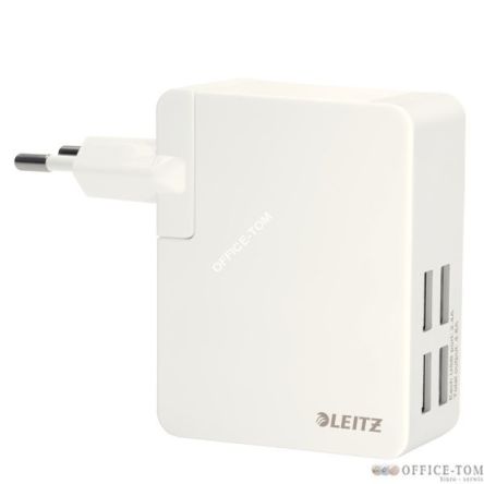 Ładowarka sieciowa Leitz Kolekcja Complete Traveller ze złącza USB do gniazdka sieciowego, z 4 portami USB, 24-watowa