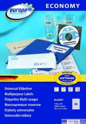 Etykiety AVERY ZWECKFORM uniwersalne Economy Europe100 by A4, 100 ark./op., 38 x 21,2 mm, białe